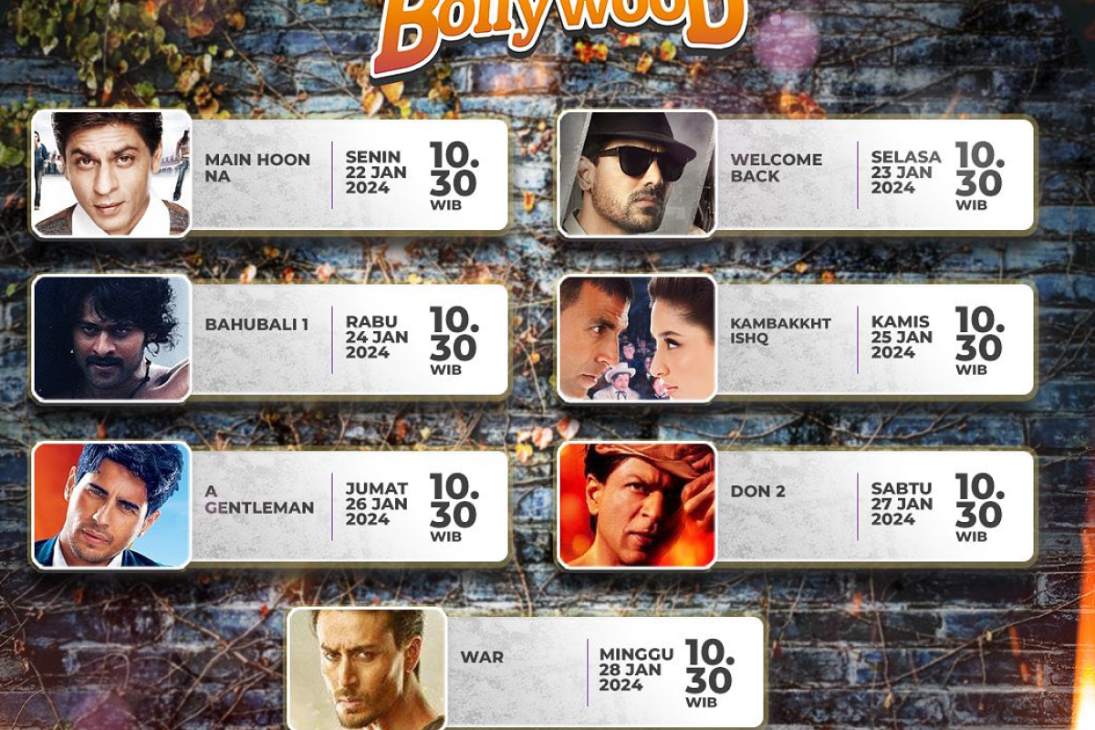 Jadwal Mega Bollywood ANTV 22-28 Januari 2024 Ada Main Hoon Na Hingga