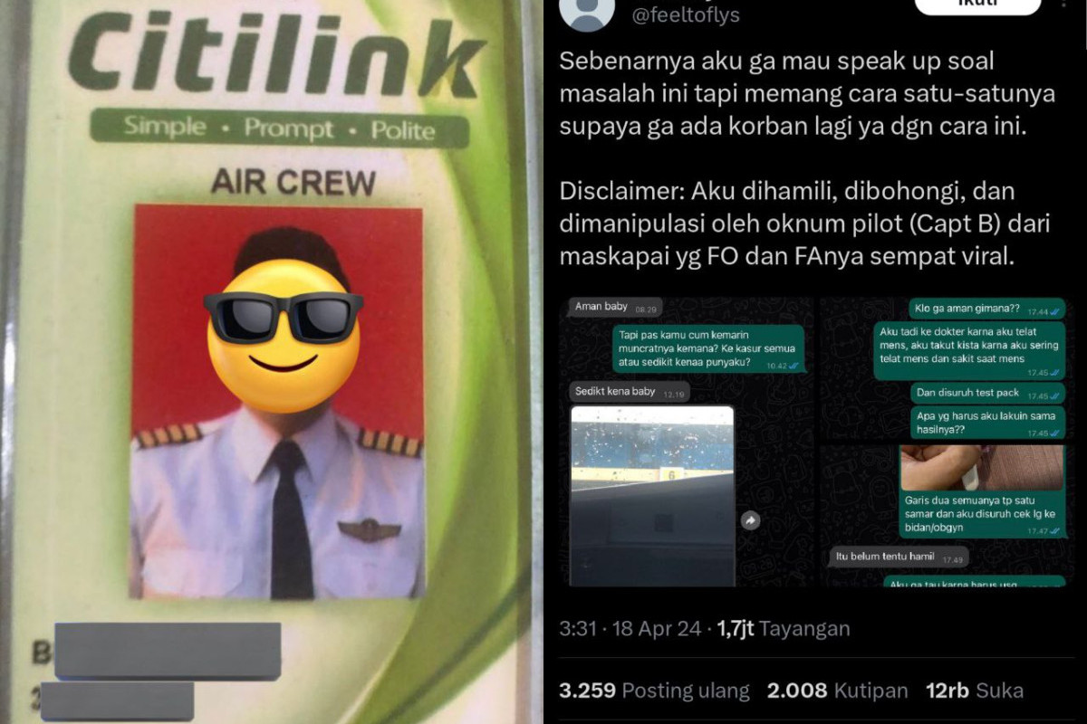 Apa Akun IG Brian Pradana Hasibuan Pilot Citilink yang Mengancam Akan Laporkan Wanita yang Pernah Dihamilinnya? Kronologi Kasus 