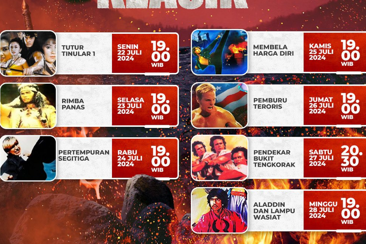 Jadwal Sinema Laga Klasik ANTV 22-28 Juli 2024 ada Tutur Tunular 1 Hingga Aladdin dan Lampu Wasiat