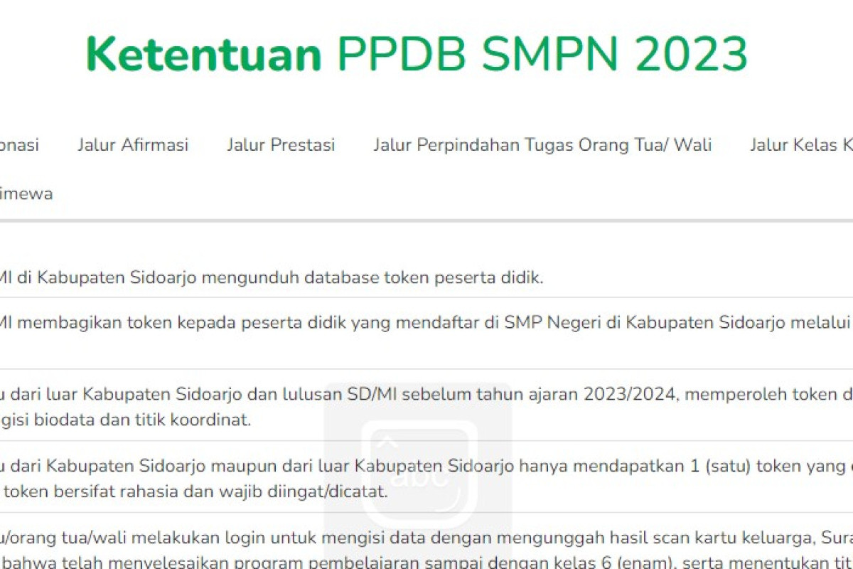 Jadwal PPDB SMPN Sidoarjo Tahun 2023: Simak Syarat dan Jadwal Resmi